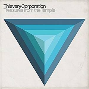 Album cover art featuring a central layered blue equilateral triangle, point downward, against a white background
